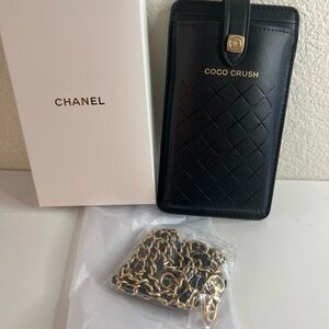CHANEL Black and Gold Coco Crush Phone Holder